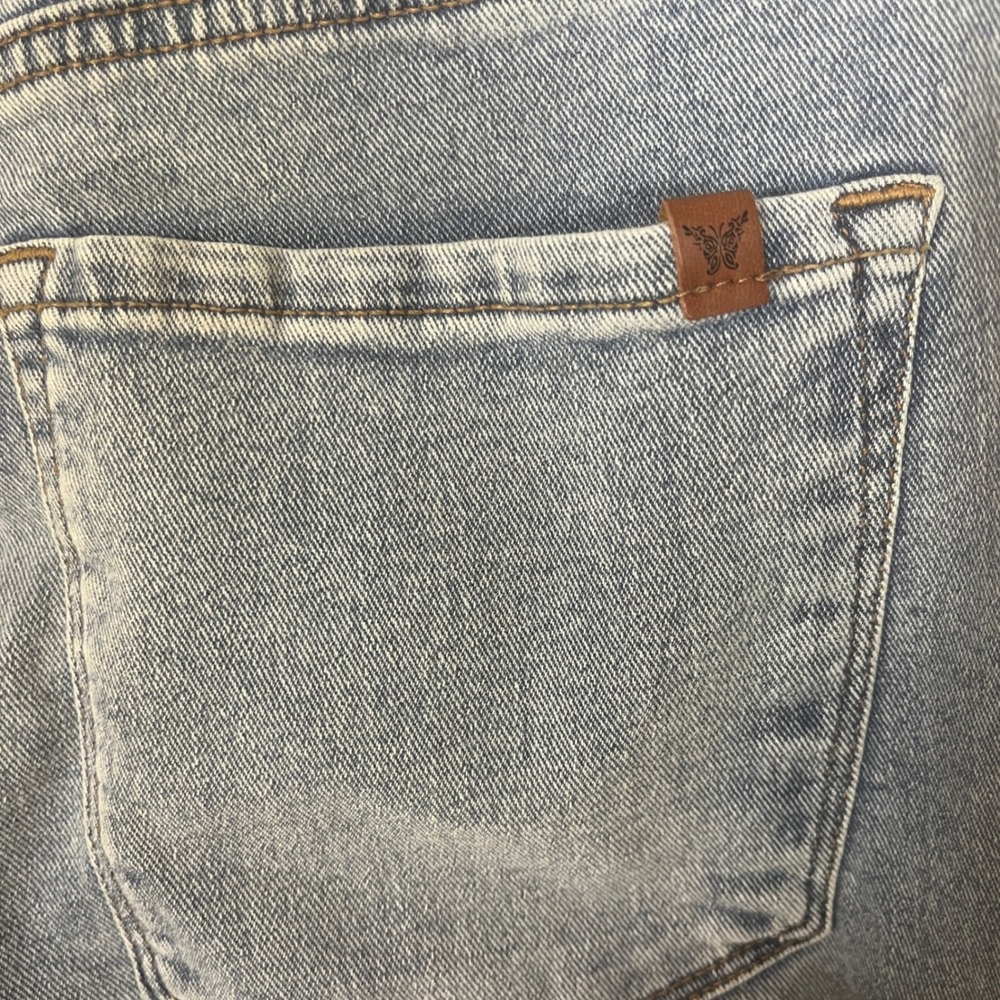 Jessica Simpson Daisy Flare Jeans Light Wash Floral Embroidered Size 10 Boho - Picture 10 of 12